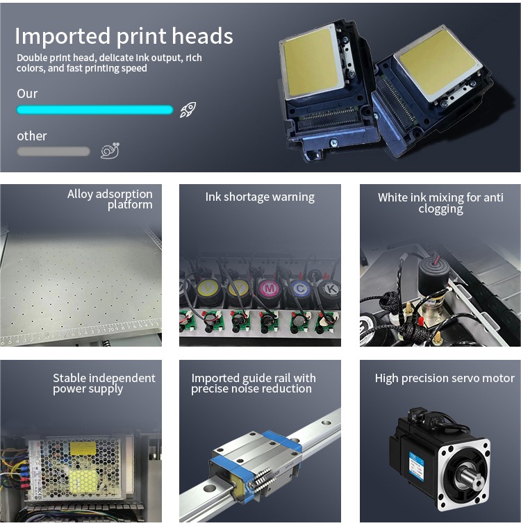 Hot sale 6090 UV printer plate acrylic metal glass wood wallpaper poster oil painting with color automatic printing machine|uv printer manufacturer |