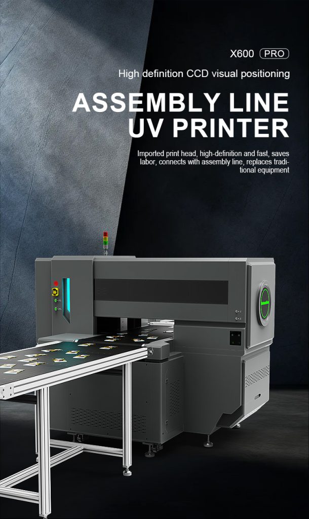 Assembly line visual positioning uv printer is suitable for badges, cards, toys, necklaces, blocks, pens, electronic cases, chips and more|uv printer manufacturer |