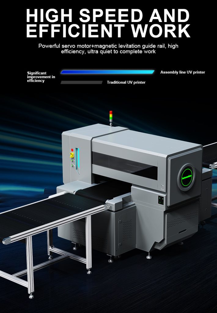 Assembly line visual positioning uv printer is suitable for badges, cards, toys, necklaces, blocks, pens, electronic cases, chips and more|uv printer manufacturer |