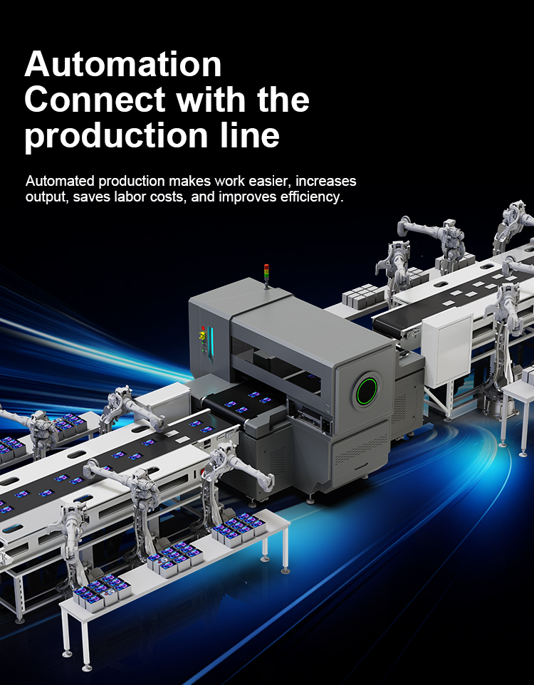 Assembly line visual positioning uv printer is suitable for badges, cards, toys, necklaces, blocks, pens, electronic cases, chips and more|uv printer manufacturer |