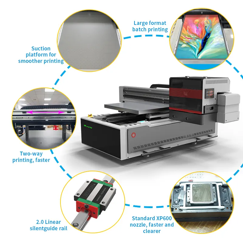 Sonpuu 6090 Three-nozzle uv printer for plastic, glass, metal, acrylic, oil painting, small products, toys, phone cases, thermos cups - Image 2