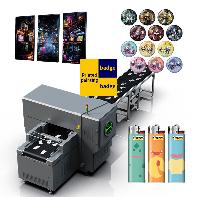 Assembly line visual positioning uv printer is suitable for badges, cards, toys, necklaces, blocks, pens, electronic cases, chips and more